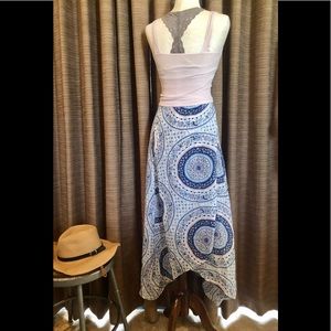 CALYPSO ST BARTH SILK WRAP MAXI SKIRT SMALL PINK